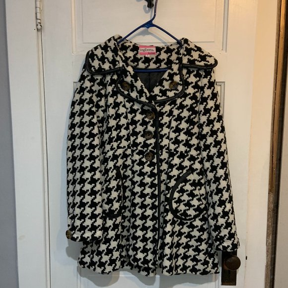 Love Dove Black and White houndstooth women's coat - Picture 1 of 3